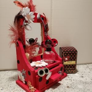 Artaddage mixed media art inspired by Marc Jacobs Dot fragrance.